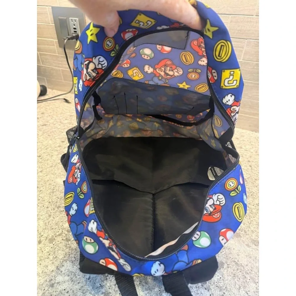 Kids Super Mario‎ Power Ups/Stars/Mushrooms/Mario All Over Print Backpack